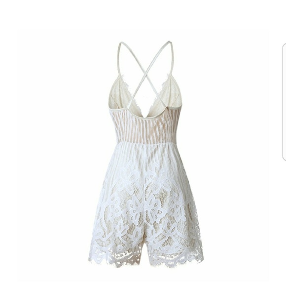 AURORA White Floral Lace Romper - Picture 3 of 6